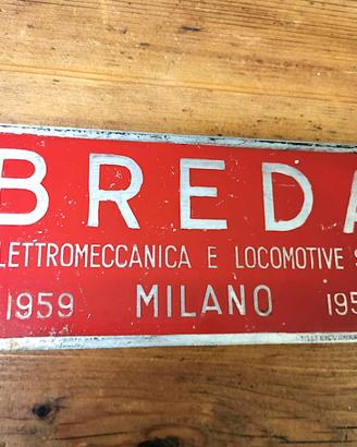 BREDA locomotive targa insegna tabella orig. 1959