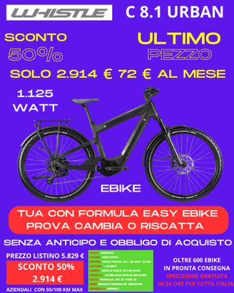 Ebike City Whistle Speed Urban C 9.1 Man- Carbonio