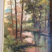 Impressionismo '900:Paesaggio fluviale nel bosco