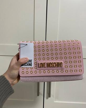 Love Moschino Borsa a Tracolla Rosa con Borchie