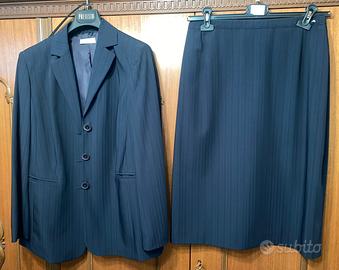 Tailleur blu giacca e gonna donna