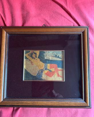 Quadro salvatore Fiume Litografia su foglia d'oro