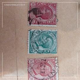 3 francobolli del regno d'Italia inizi 900