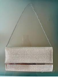 Pochette bianco e argento cerimonia