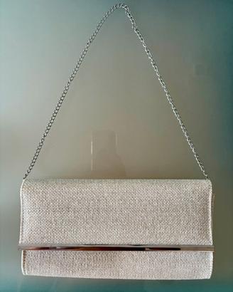 Pochette bianco e argento cerimonia