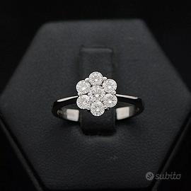 GIORGIO VISCONTI ANELLO FIORE IN ORO BIANCO 18 KT