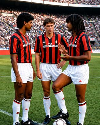 fotografia il trio olandese del Milan 