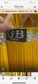 Abito gara caraibico giallo frange strass S/m