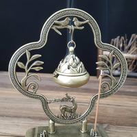 Brucia incenso in bronzo con supporto - Cervo -