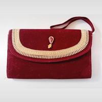 Pochette vintage, borsetta donna, rossa, velluto