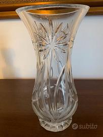 Vaso vetro con decori e Coppa alta vetro VINTAGE