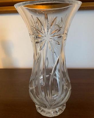 Vaso vetro con decori e Coppa alta vetro VINTAGE