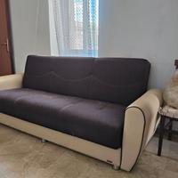 Divano 3 posti pelle e tessuto eccellente stato