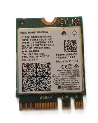 Scheda di Rete Intel Dual Band Wireless-AC 3168