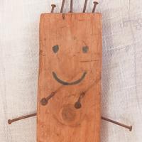 Pupazzo QUELO Vintage Arte in legno e chiodi  