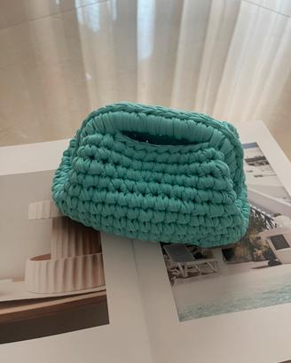 Clutch fatta a mano color tiffany