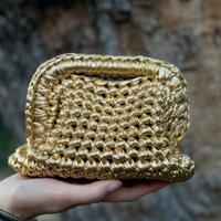 Yuki_yarns Pochette Clutch uncinetto Oro
