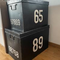 Coppia Bauli vintage in metallo