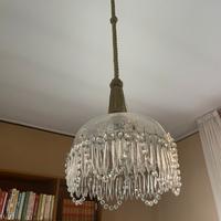 Lampadario anni 70 in vetro con goccie