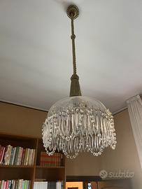 Lampadario anni 70 in vetro con goccie