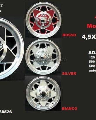 Cerchi f500 4,5x12 pcd 4x98 fiat 126 autobianchi