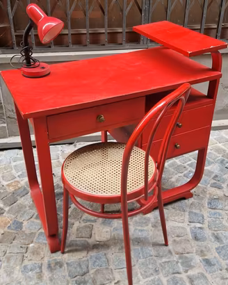 SCRIVANIA VINTAGE CON ALZATA