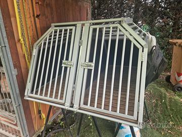 Gabbia doppia in alluminio per cani