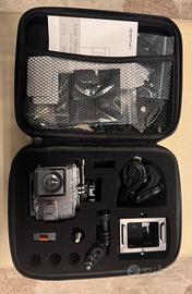 Action camera 4K 20MP, custodia e accesori inclusi