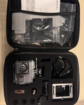 Action camera 4K 20MP, custodia e accesori inclusi