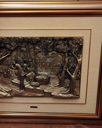 quadro in argento con cornice in legno 