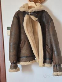 giubbotto In Pelle Imbottito In Lana 
