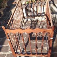 Lettino Bambini Vintage In Noce Massello Anni 60