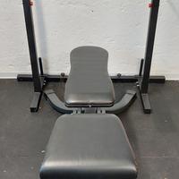 panca inclinabile e supporti per bilanciere