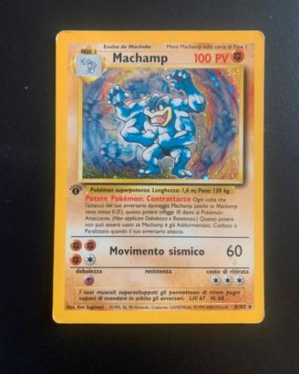 Carta pokemon Machamp Prima Edizione base 8/102