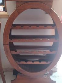 Portabottiglie a forma di botte in legno 
