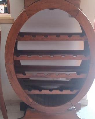 Portabottiglie a forma di botte in legno 