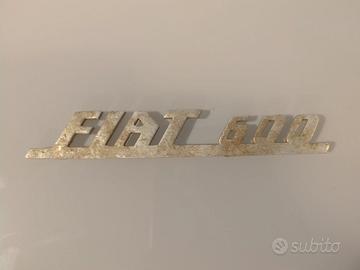 Scritta originale FIAT 600 d'epoca- metallo COMISA
