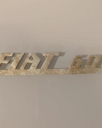 Scritta originale FIAT 600 d'epoca- metallo COMISA