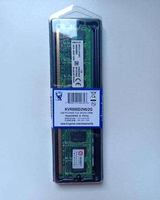 Kingston 2GB KVR800D2N6 PC2-6400 CL6 Dimm Ram PC