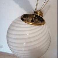 Lampadario sfera vetro bianco (Riservato Stefy)