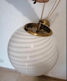 Lampadario sfera vetro bianco (Riservato Stefy)