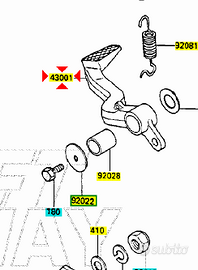 Pedale freno post Kawasaki ZZR 600 430011224