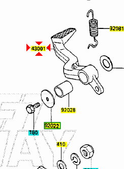 Pedale freno post Kawasaki ZZR 600 430011224