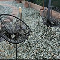 2 sedie stile Acapulco da giardino nere