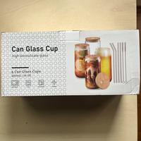 4 bicchieri con cannuccia nuovo