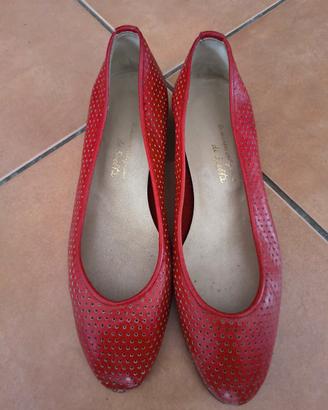 Scarpe rosse artigianali Spelta numero 38