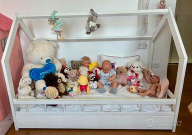 Letto montessori a casetta bianco