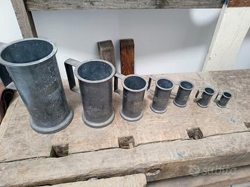 Misurini in Peltro set di n.7 pezzi