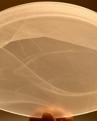 3 appliques in vetro lavorato alabastro bianco