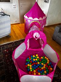 Tenda gioco con tunnel e piscina palline